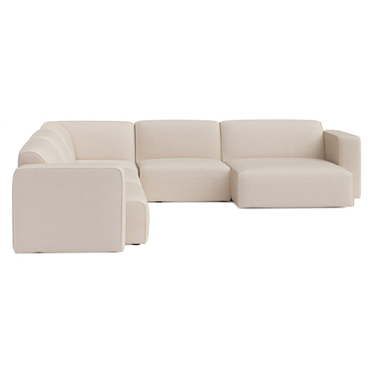 Sanna 129" Right Modular Conversational Sectional - Magnet Ivory