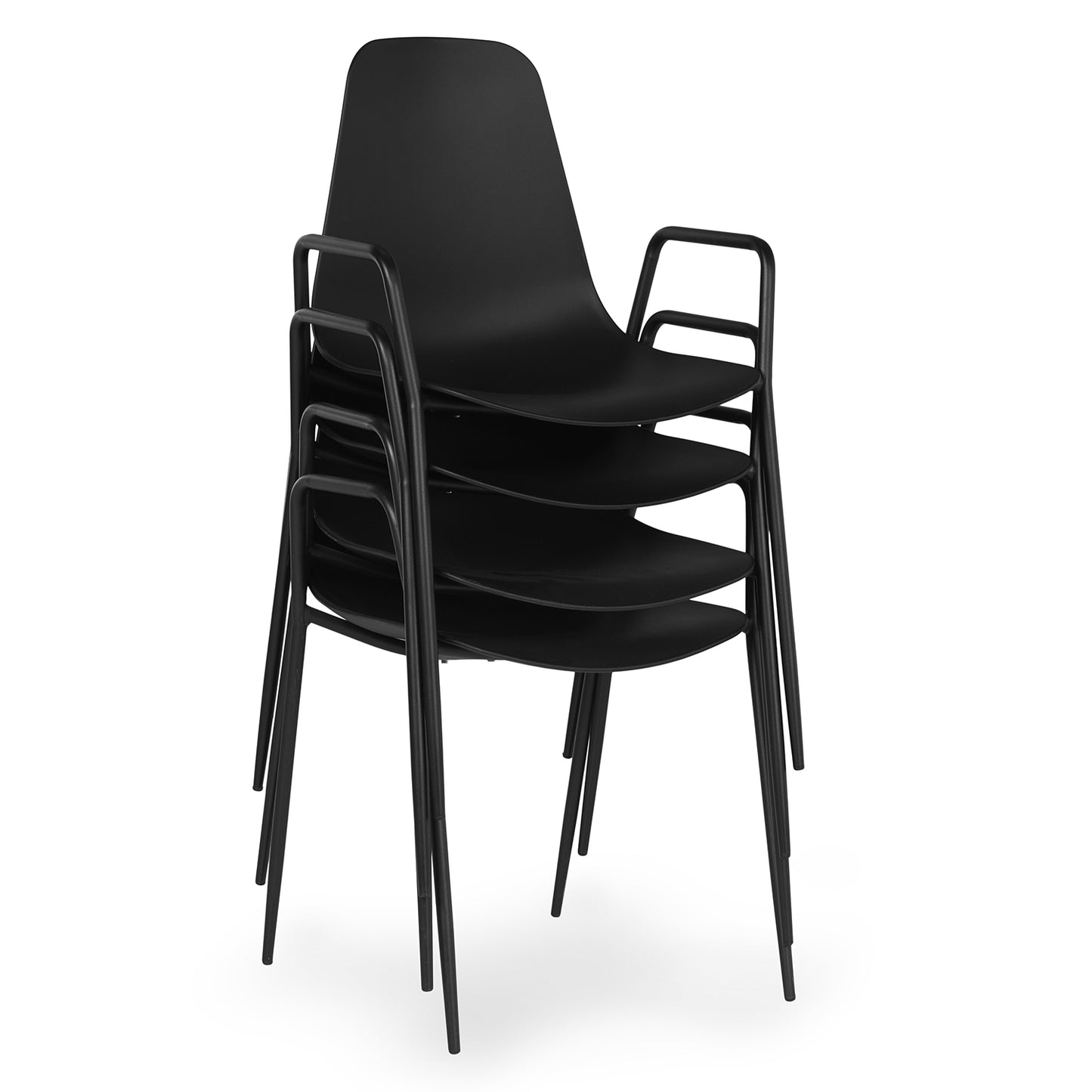 Svelti Pure Black Stackable Dining Armchair