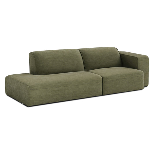 Sanna 100" Right Arm Modular Sofa - Magnet Green