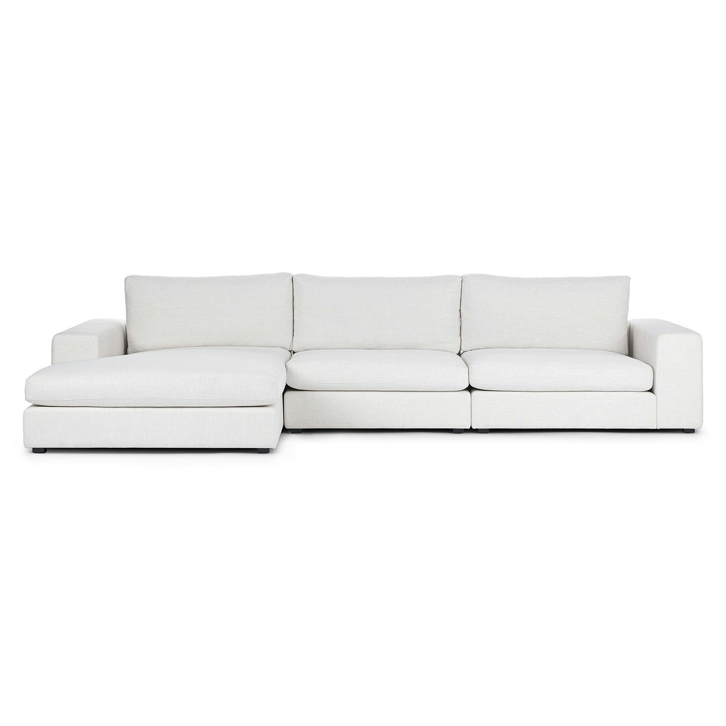 Beta 137.5" Left Modular Chaise Sectional - Quartz White