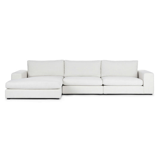 Beta 137.5" Left Modular Chaise Sectional - Quartz White