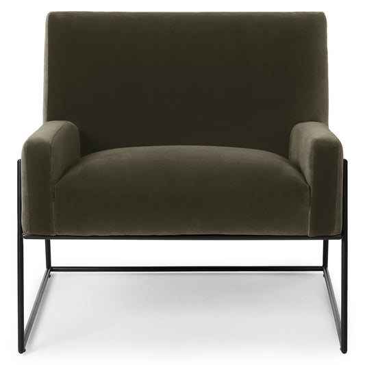 Regis 33" Velvet Lounge Chair - Juniper Green