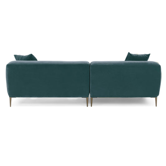 Abisko 94.5" Velvet Left Sectional - Plush Pacific Blue