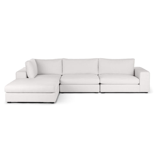 Beta 132" Left Modular Sectional - Quartz White