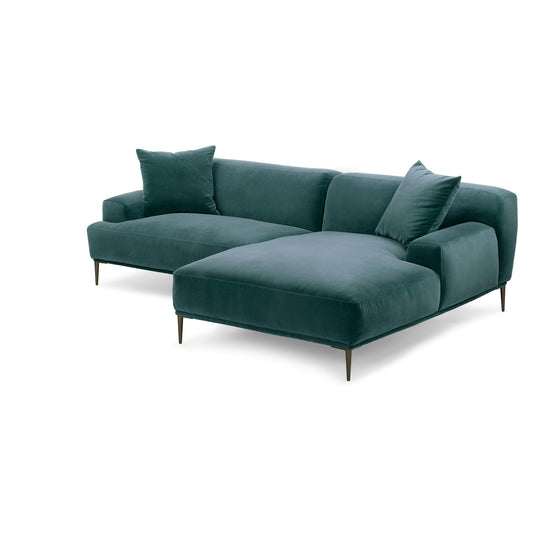 Abisko 94.5" Velvet Right Sectional - Plush Pacific Blue