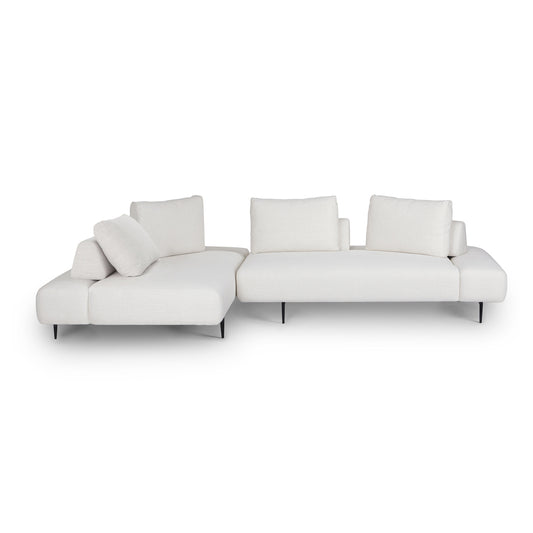 Divan 123" Left Sectional - Quartz White