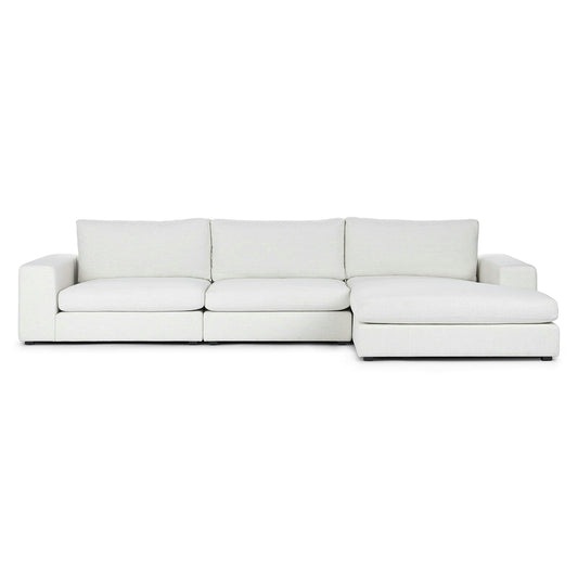 Beta 137.5" Right Modular Chaise Sectional - Quartz White