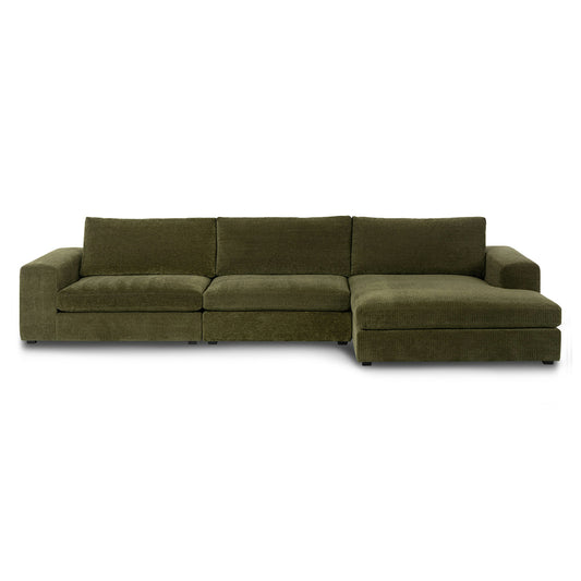 Beta 137.5" Right Modular Chaise Sectional - Cypress Green