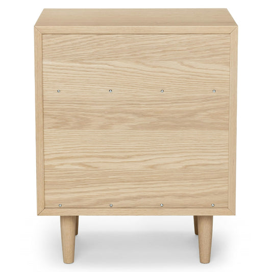 Lenia White Oak 2-Drawer Nightstand