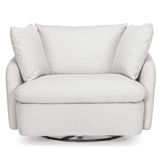 Leigh 47" Grand Swivel Lounge Chair - Silver Ivory