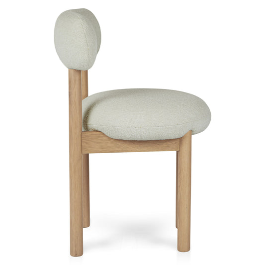 Munk Ivory Wool Bouclé White Oak Dining Chair