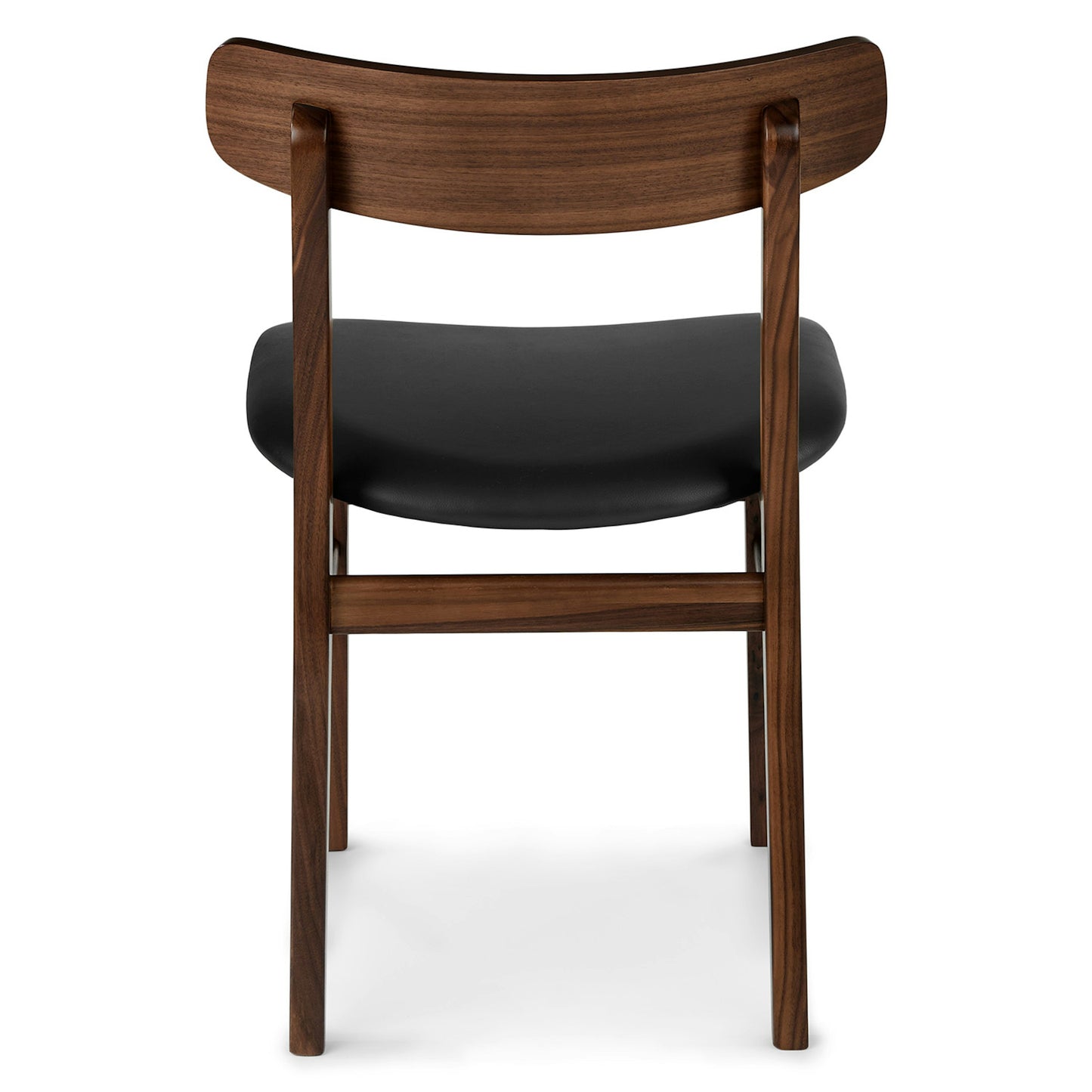 Ecole Black Leather Walnut Dining Chair