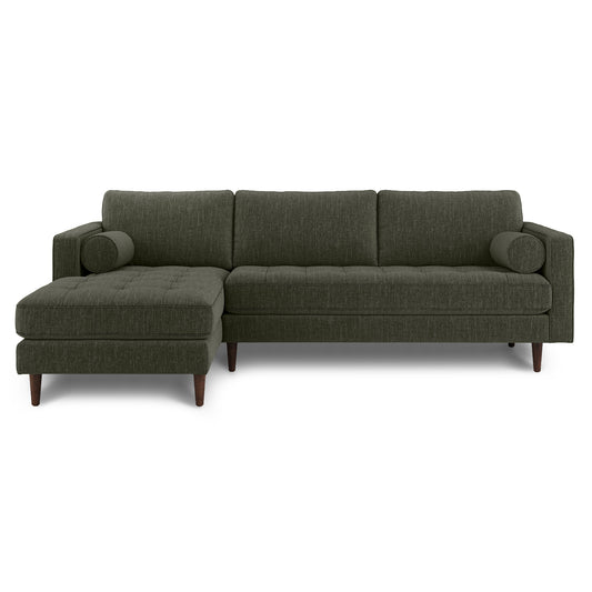 Sven 100" Tufted Left Sectional - Fir Green