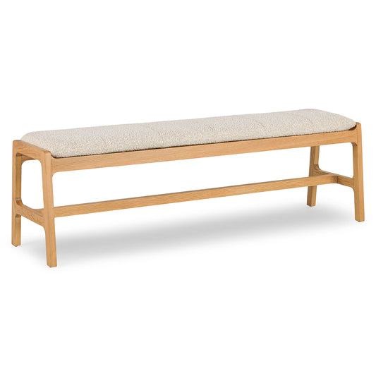 Kolva Ivory Bouclé Oak Bench