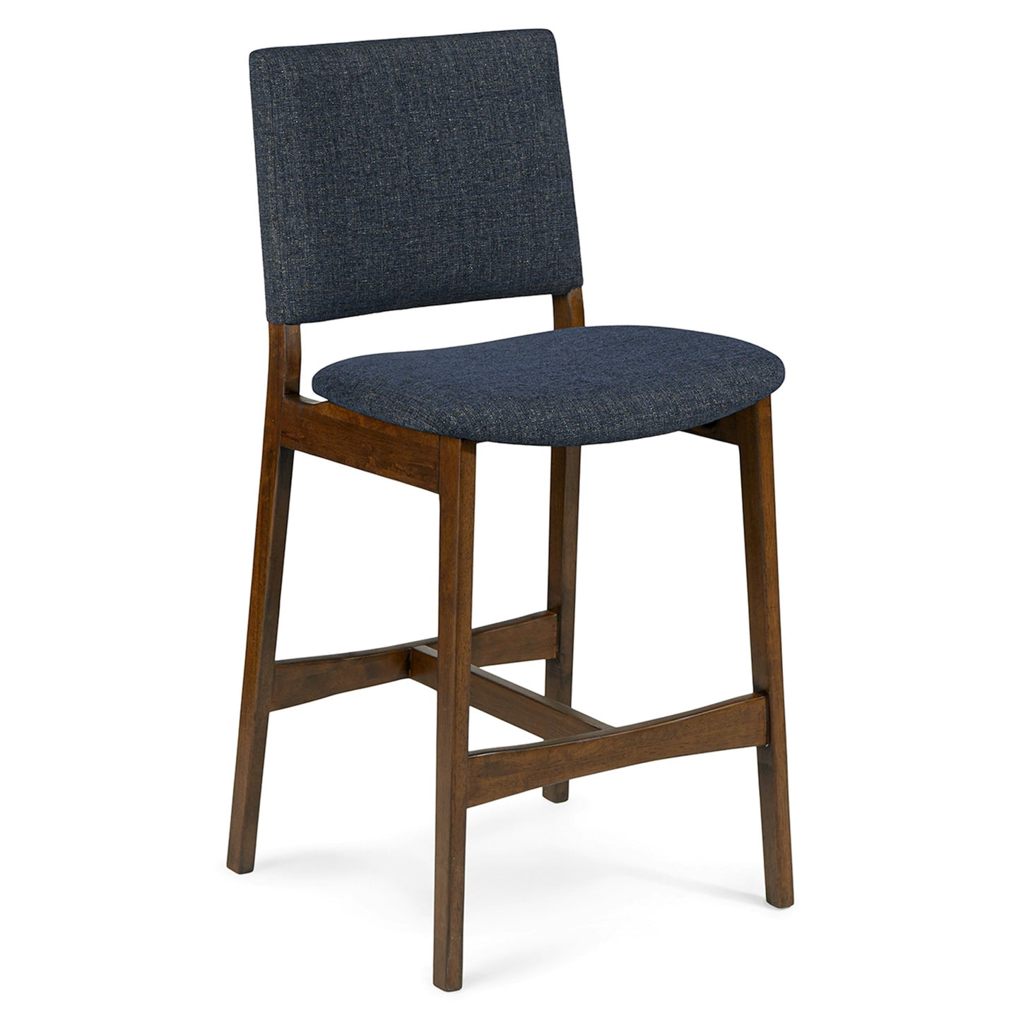 Nosh Denim Blue Walnut Counter Stool