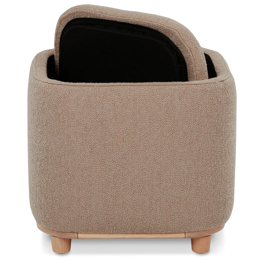 Maribo 19" Storage Ottoman - Sandstone Wool Bouclé