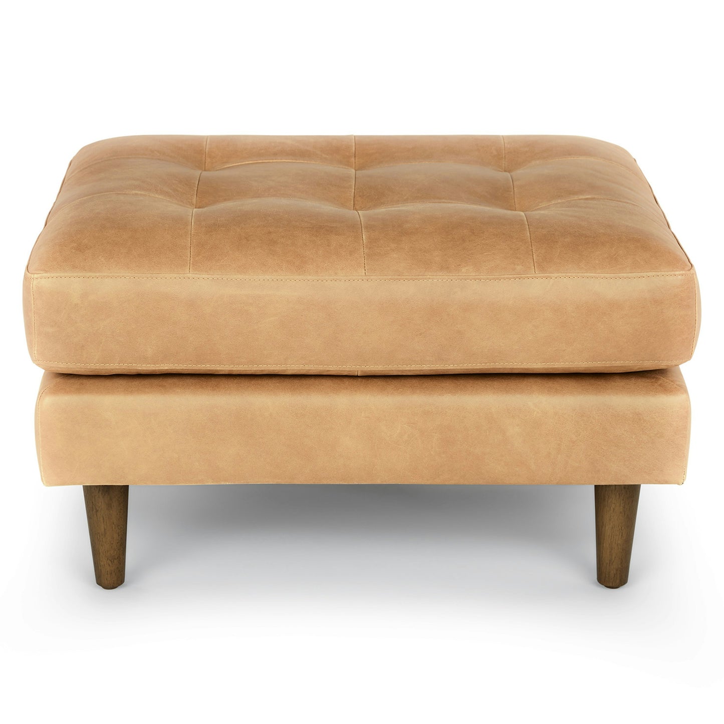 Sven 30" Leather Ottoman - Charme Tan