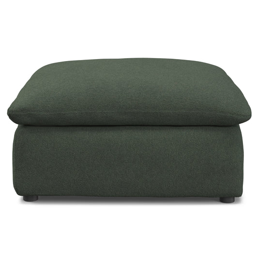 Leigh 41" Ottoman - Green Wool Bouclé