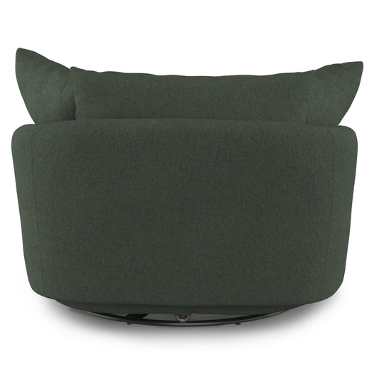 Leigh 47" Grand Swivel Lounge Chair - Green Wool Bouclé