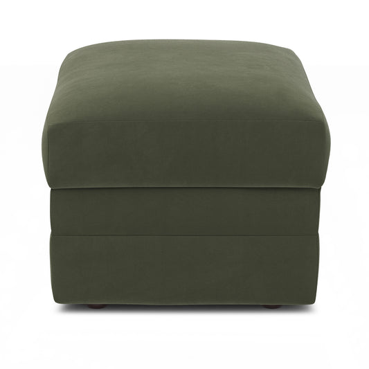 Riley 28” Velvet Ottoman - Hale Fir Green