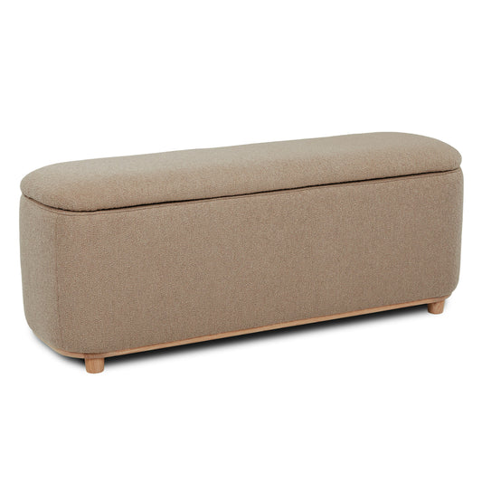 Maribo 48" Storage Ottoman - Sandstone Wool Bouclé