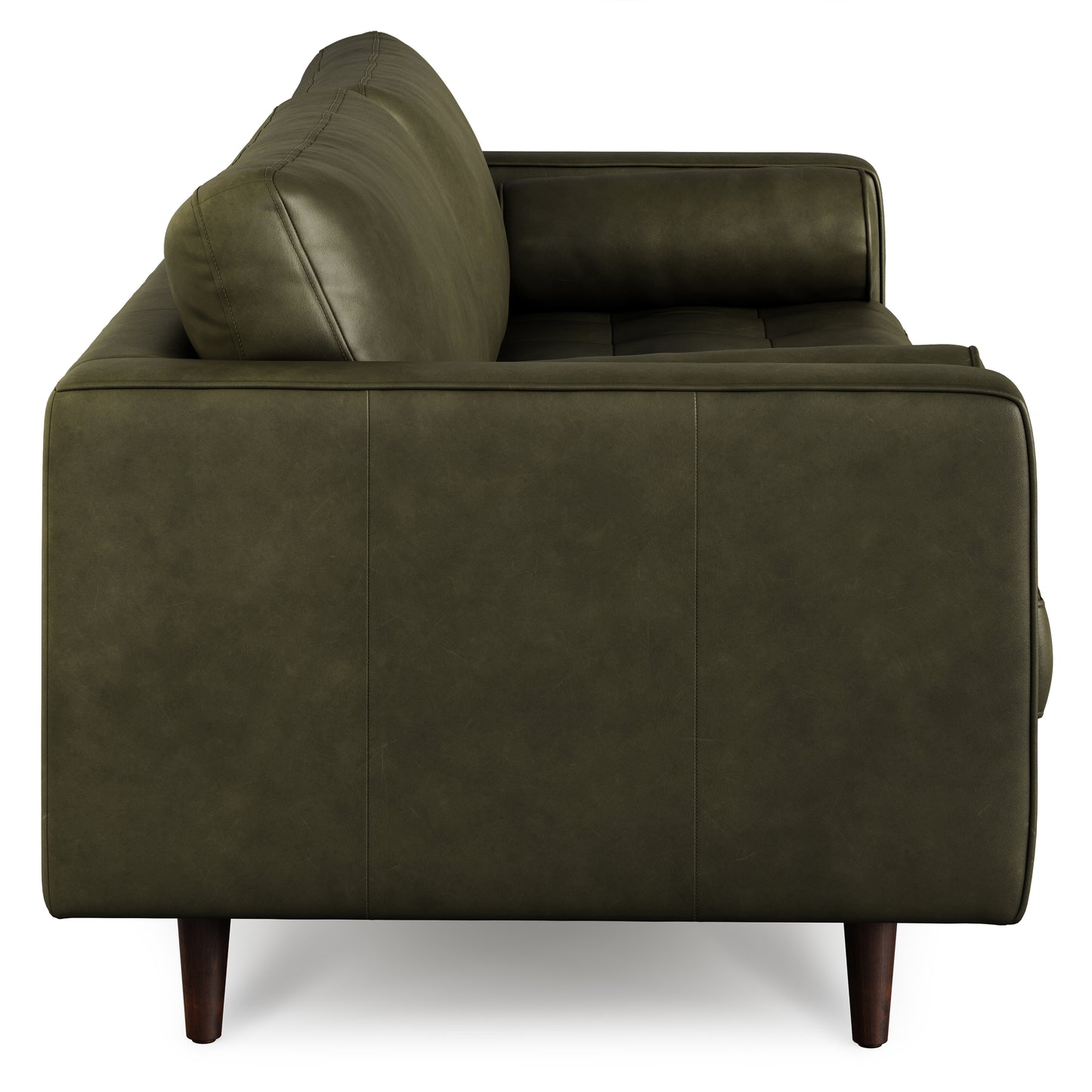 Sven 88" Tufted Leather Sofa - Charme Green