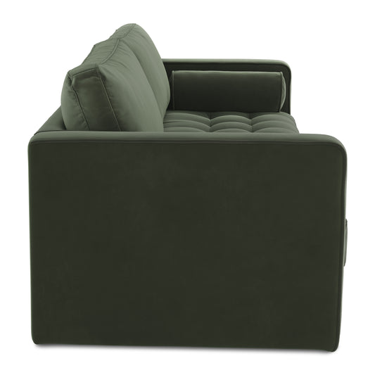 Sven 88" Tufted Velvet Sofa Bed - Plush Pacific Green