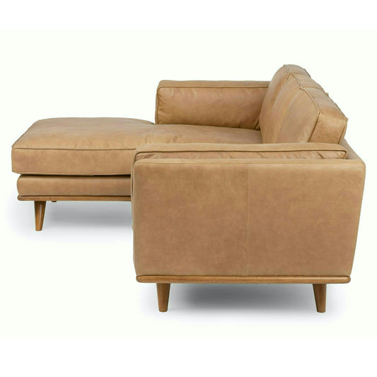 Timber 93" Leather Left Sectional - Charme Tan