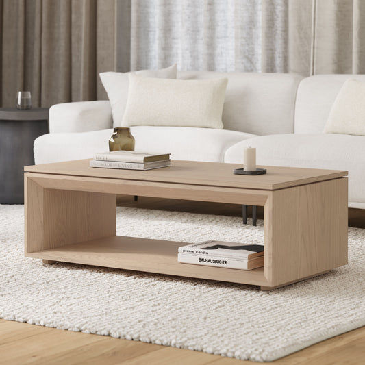 Suri White Oak Rectangular Coffee Table