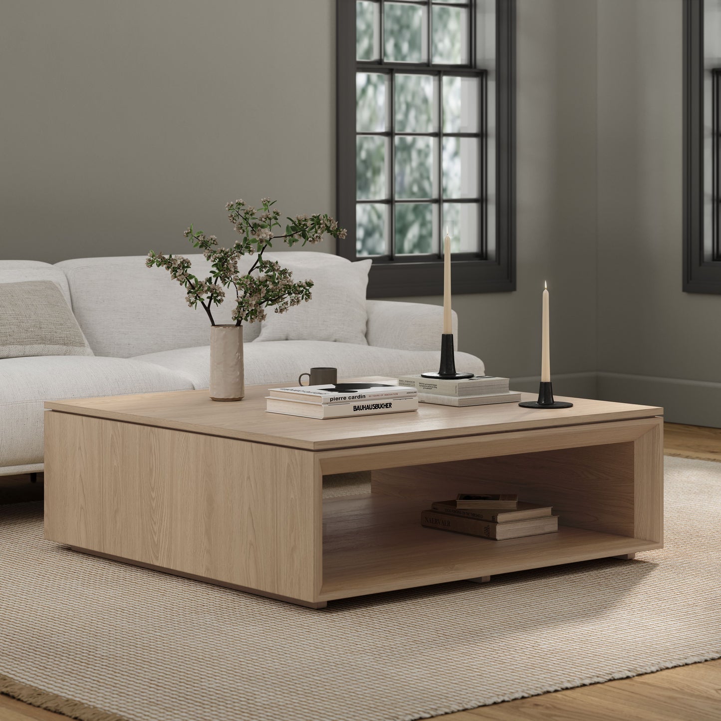 Suri White Oak Square Coffee Table