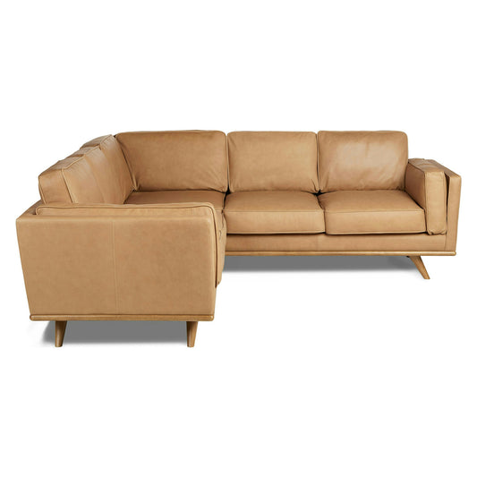 Timber 93" Leather Corner Sectional - Charme Tan