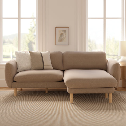 Sanders 85.5" Bouclé Reversible Sectional - Sandstone Wool