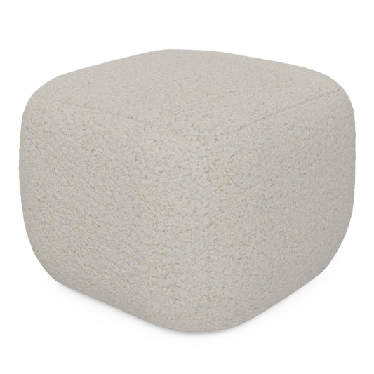 Petter Shearling White Pouf