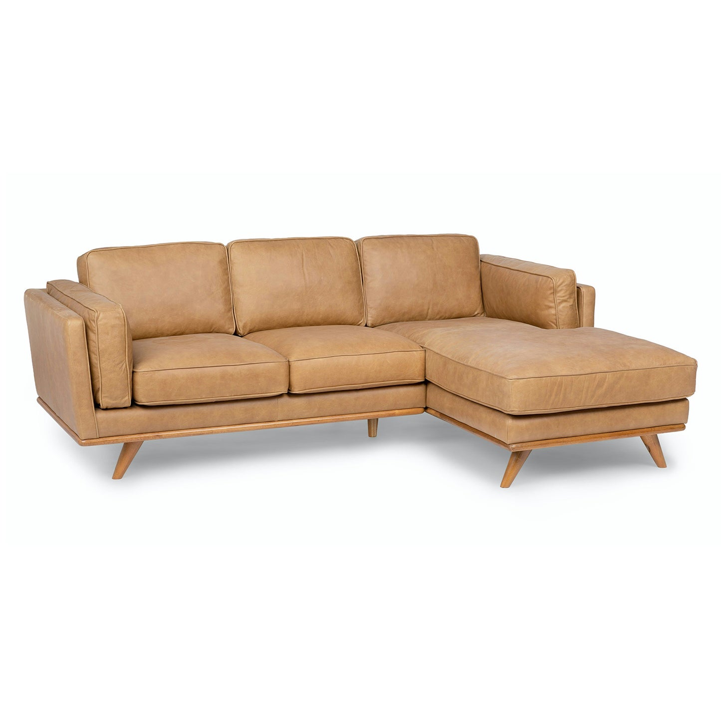 Timber 93" Leather Right Sectional - Charme Tan