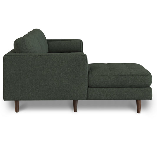 Sven 100" Tufted Right Sectional - Green Wool Bouclé