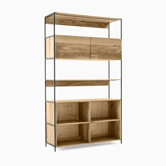 Industrial Open & Closed Storage Bookcase (48")