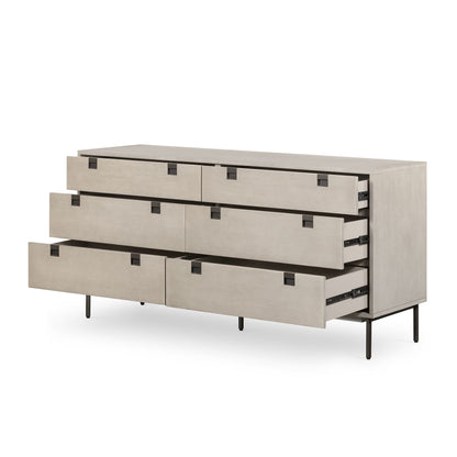 Iron & Acacia 6-Drawer Dresser (62")