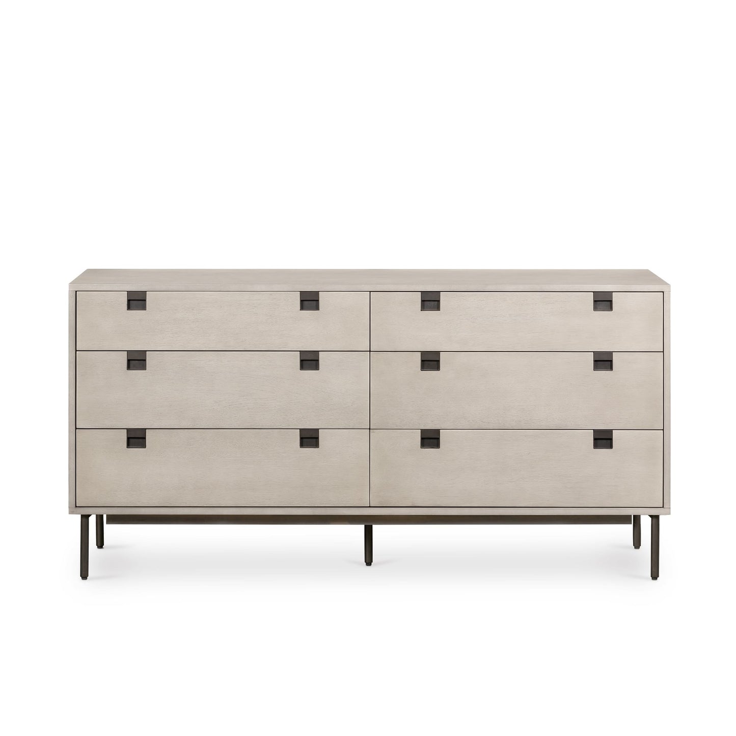 Iron & Acacia 6-Drawer Dresser (62")