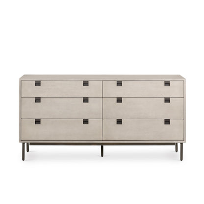 Iron & Acacia 6-Drawer Dresser (62")