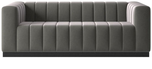 Forte 81" Channeled Sofa With Black Legs Luca Storm