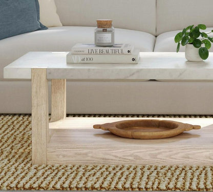 Jack Rectangular Marble Coffee Table (50")