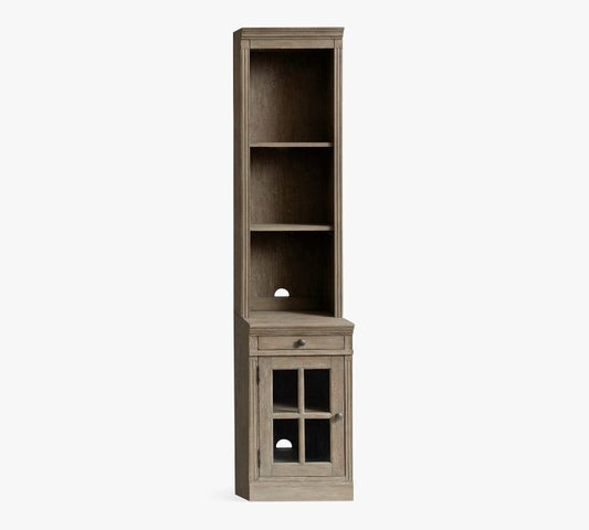 Livingston Narrow Bookcase With Cabinet (17.5")