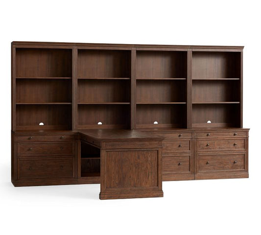 Livingston Peninsula Desk With Bookcase Suite (140")