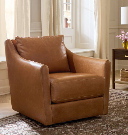 Luanna Leather Swivel Chair