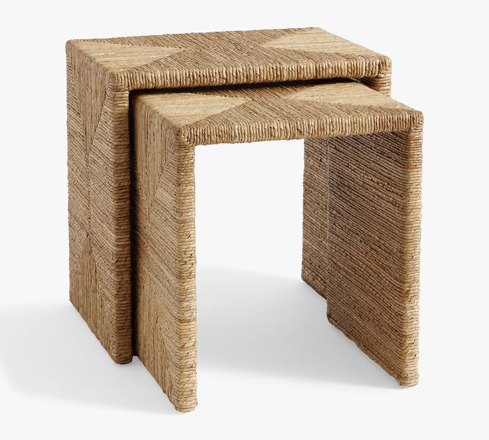 Malibu Rectangular Woven Nesting Table (18")