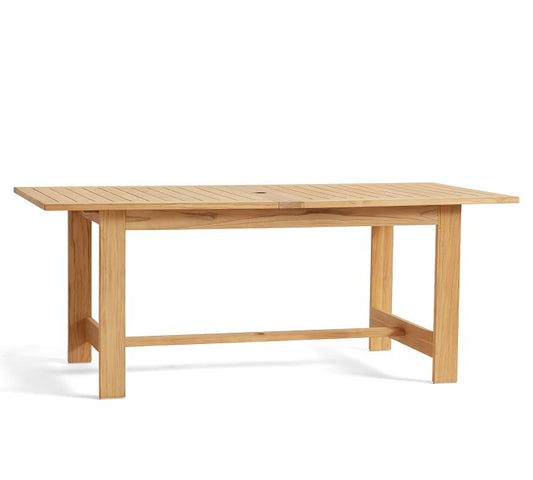 Malibu Teak Rectangular Extending Outdoor Dining Table (75"-105")