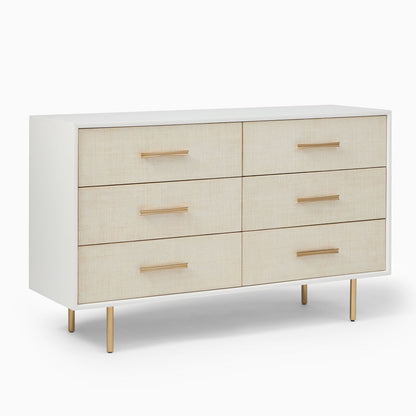 Margot Raffia 6-Drawer Dresser (56")