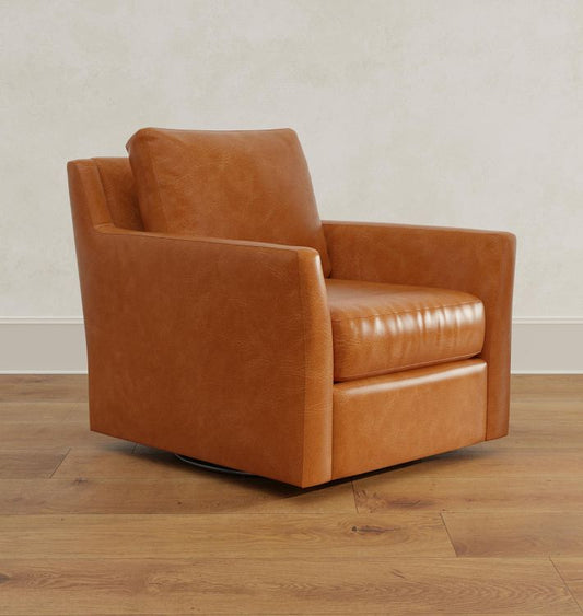 Mcnary Leather Swivel Chair