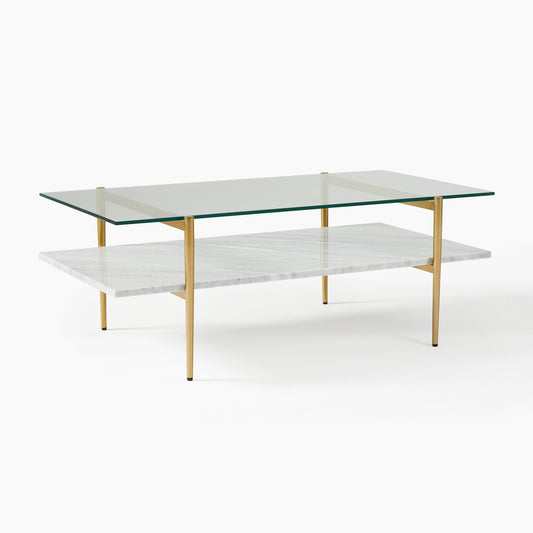 Mid-Century Art Display Marble Coffee Table (46")