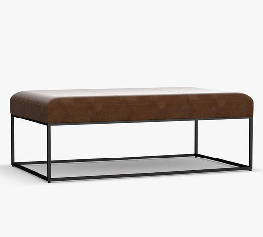 Millie Leather Rectangular Ottoman